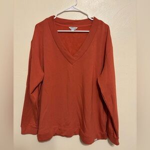 Orvis Women's V-Neck Long Sleeve Top - Rich Orange
